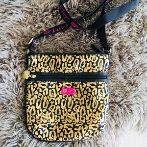 Luv Betsey Betsey Johnson Gold Leopard Crossbody